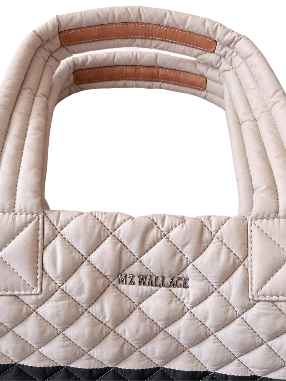MZ Wallace Metro Tote 20455 – Two-Tone Cream & Black – Pristine Condition